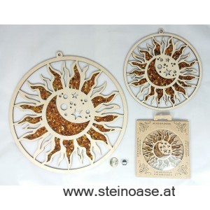 Fensterbild Suncatcher Bernstein - SONNE, MOND & STERNE Ø 11cm
